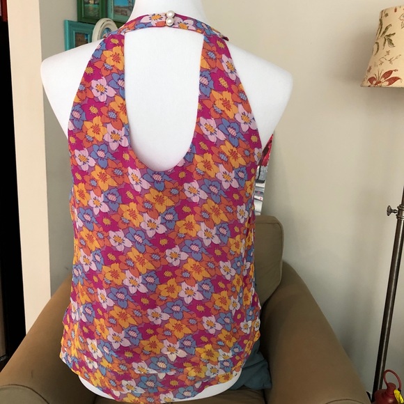 ECI Floral Ruffle Halter Top - Picture 3 of 4